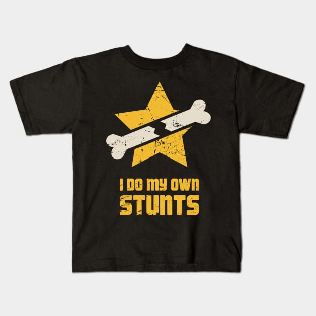 Stunts Fractured Broken Hand Get Well Gift Kids T-Shirt by MeatMan